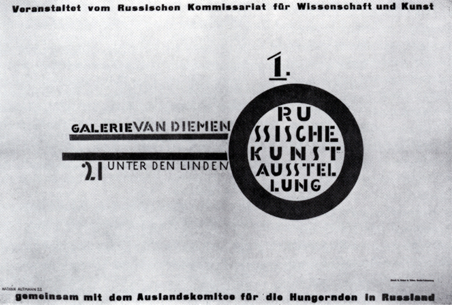 Altman Natan Isayevich, 1889 bis 1970 Sankt Petersburg, Poster zur Ersten russischen Ausstellung in Deutschland. (VG Bildkunst)